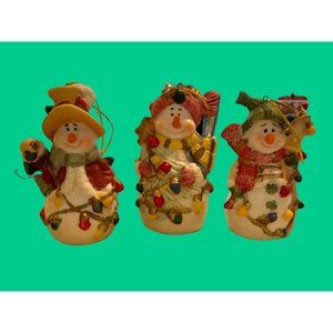 Snowman Christmas Ornaments Set of 3 Christmas Lights Decoration